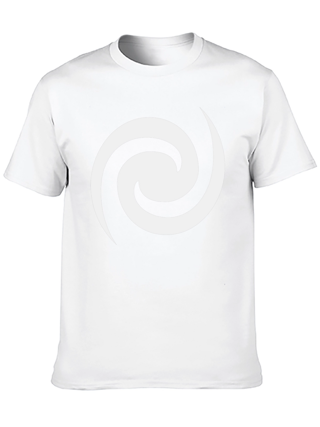 Black T-Shirt with White Swirl Graphic