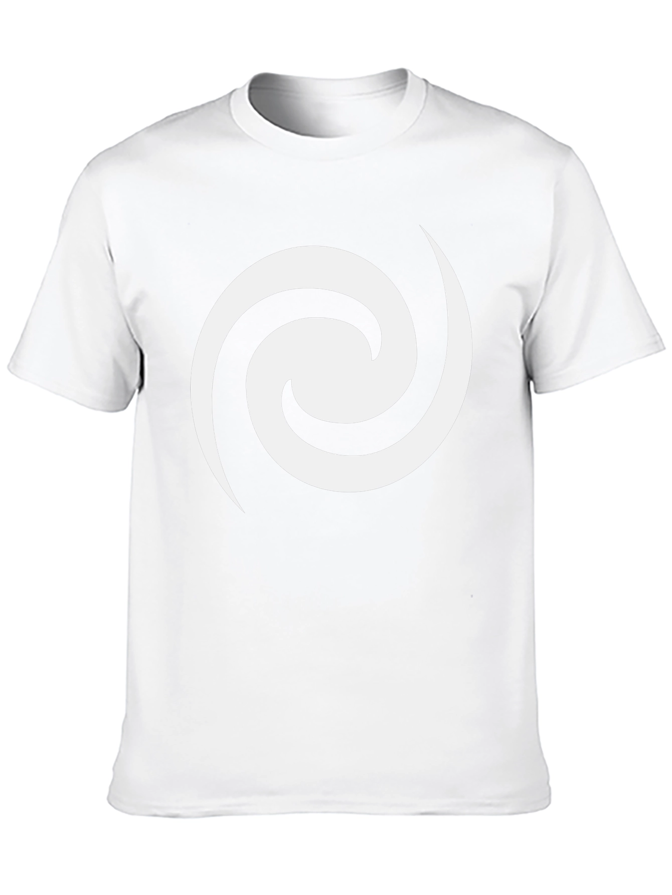 Black T-Shirt with White Swirl Graphic