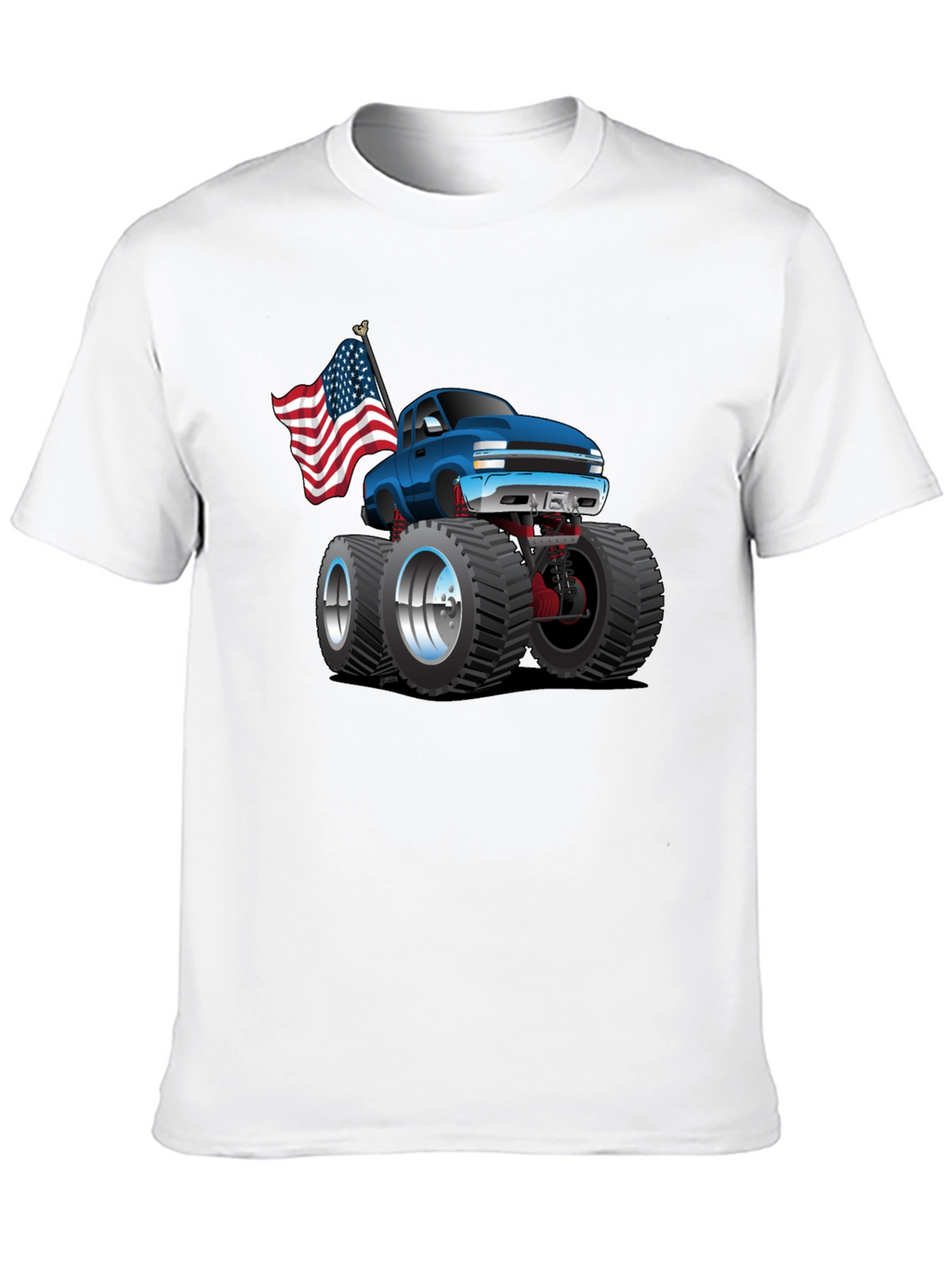 Monster Truck T-Shirt - Patriotic USA Flag Design