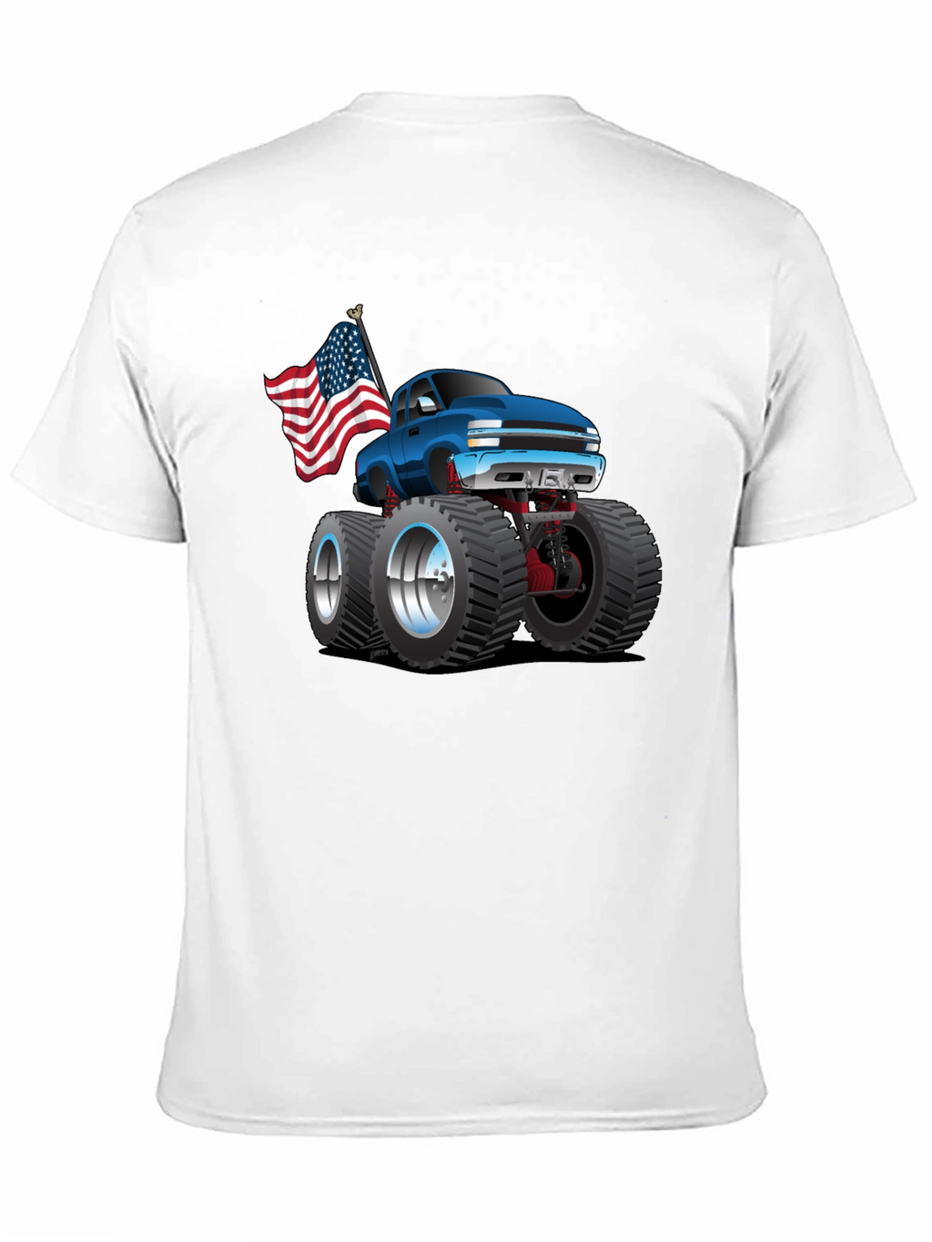 Monster Truck T-Shirt - Patriotic USA Flag Design