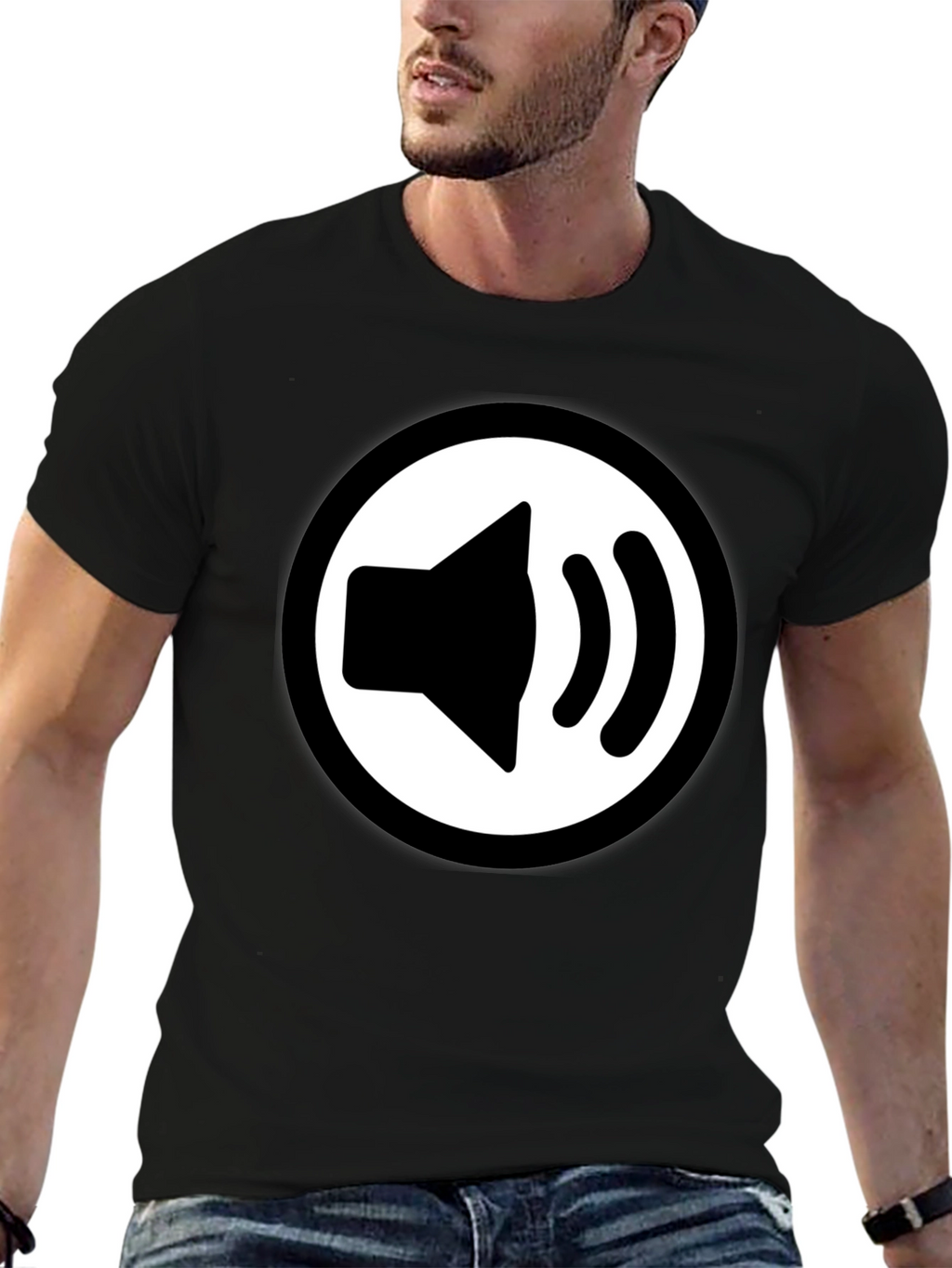 Speaker Icon Black T-Shirt