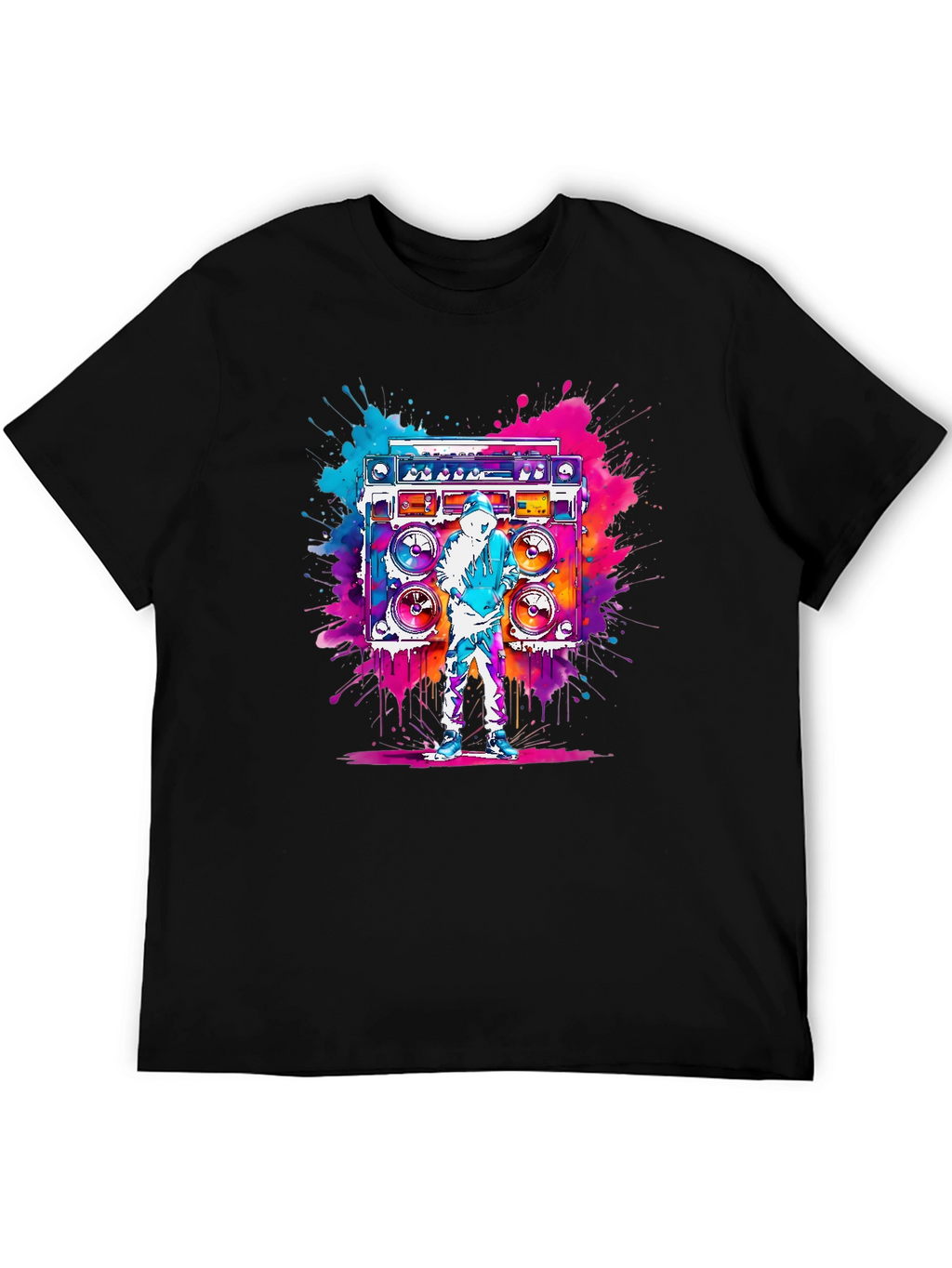 Boombox Graphic Tee - Retro Hip Hop Style