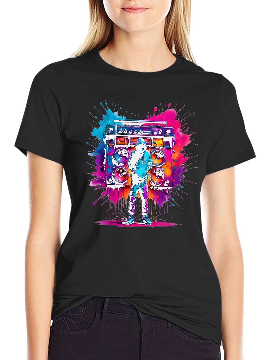 Boombox Graphic Tee - Retro Hip Hop Style