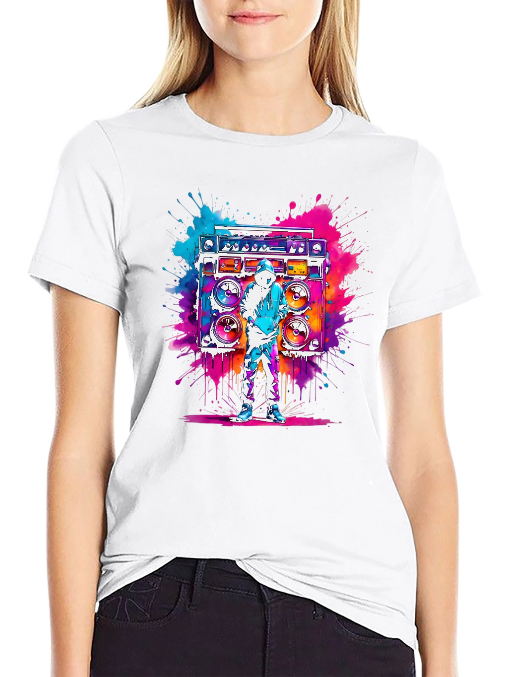 Boombox Graphic Tee - Retro Hip Hop Style