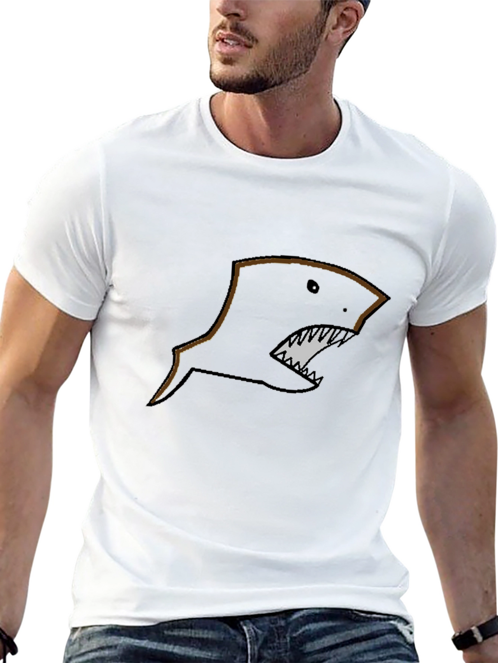 Mens Black Shark Graphic T-Shirt