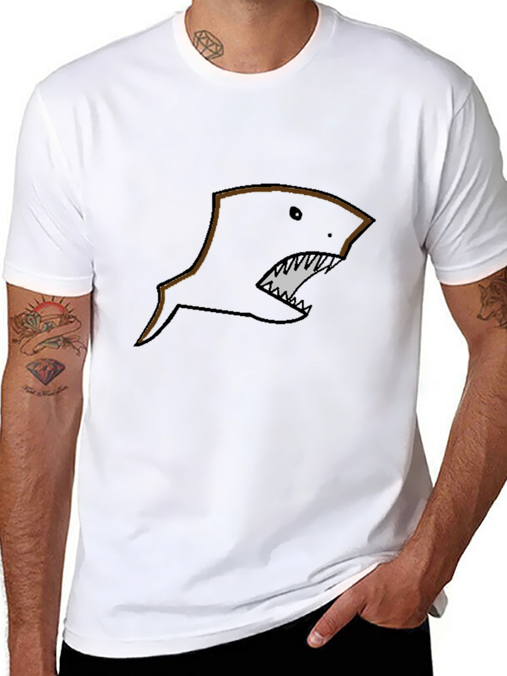 Mens Black Shark Graphic T-Shirt