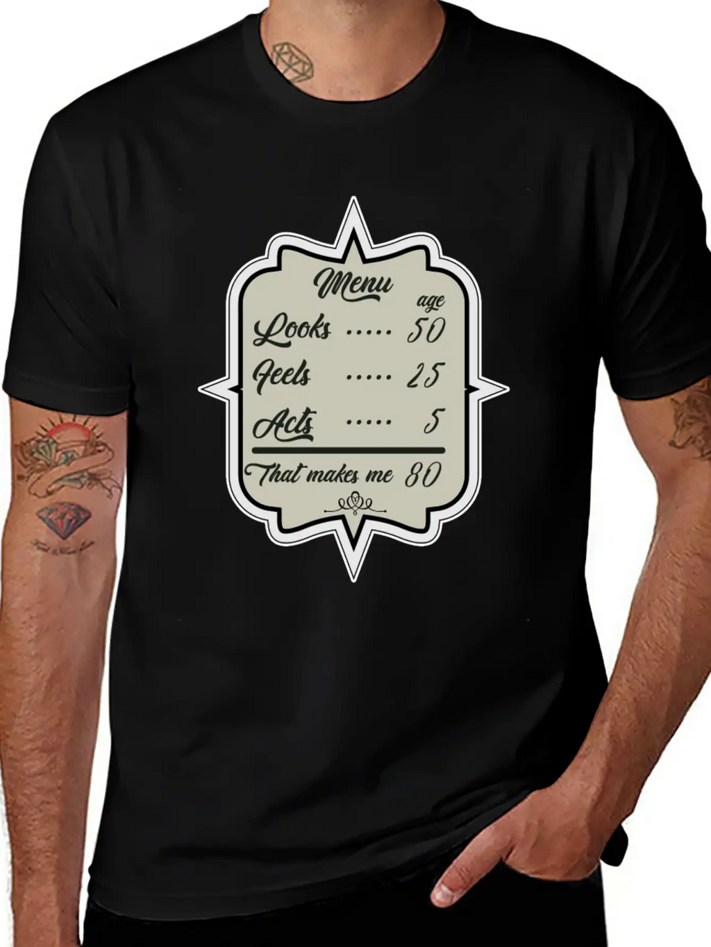 80. Birthday Look Like 50 Basic Graphic T-Shirt – Daily Comfort In Soft Cotton
