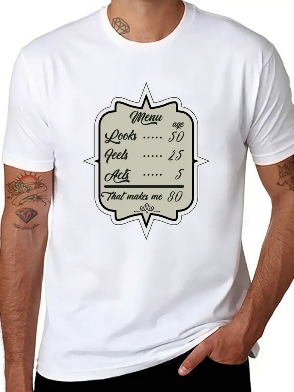 80. Birthday Look Like 50 Basic Graphic T-Shirt – Daily Comfort In Soft Cotton