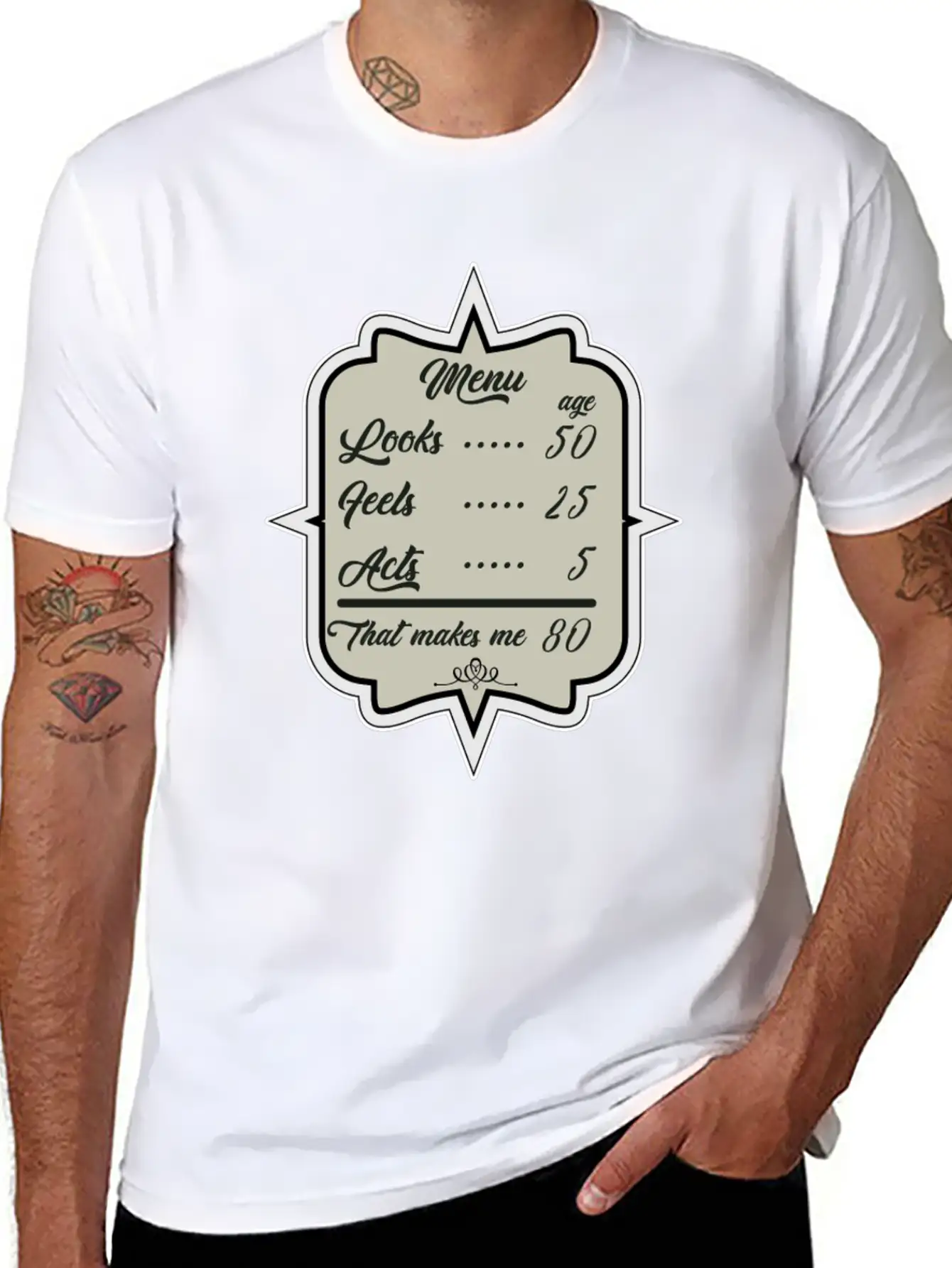 80. Birthday Look Like 50 Basic Graphic T-Shirt – Daily Comfort In Soft Cotton