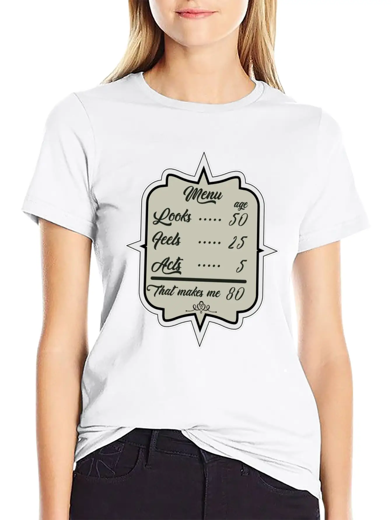 80. Birthday Look Like 50 Basic Graphic T-Shirt – Daily Comfort In Soft Cotton