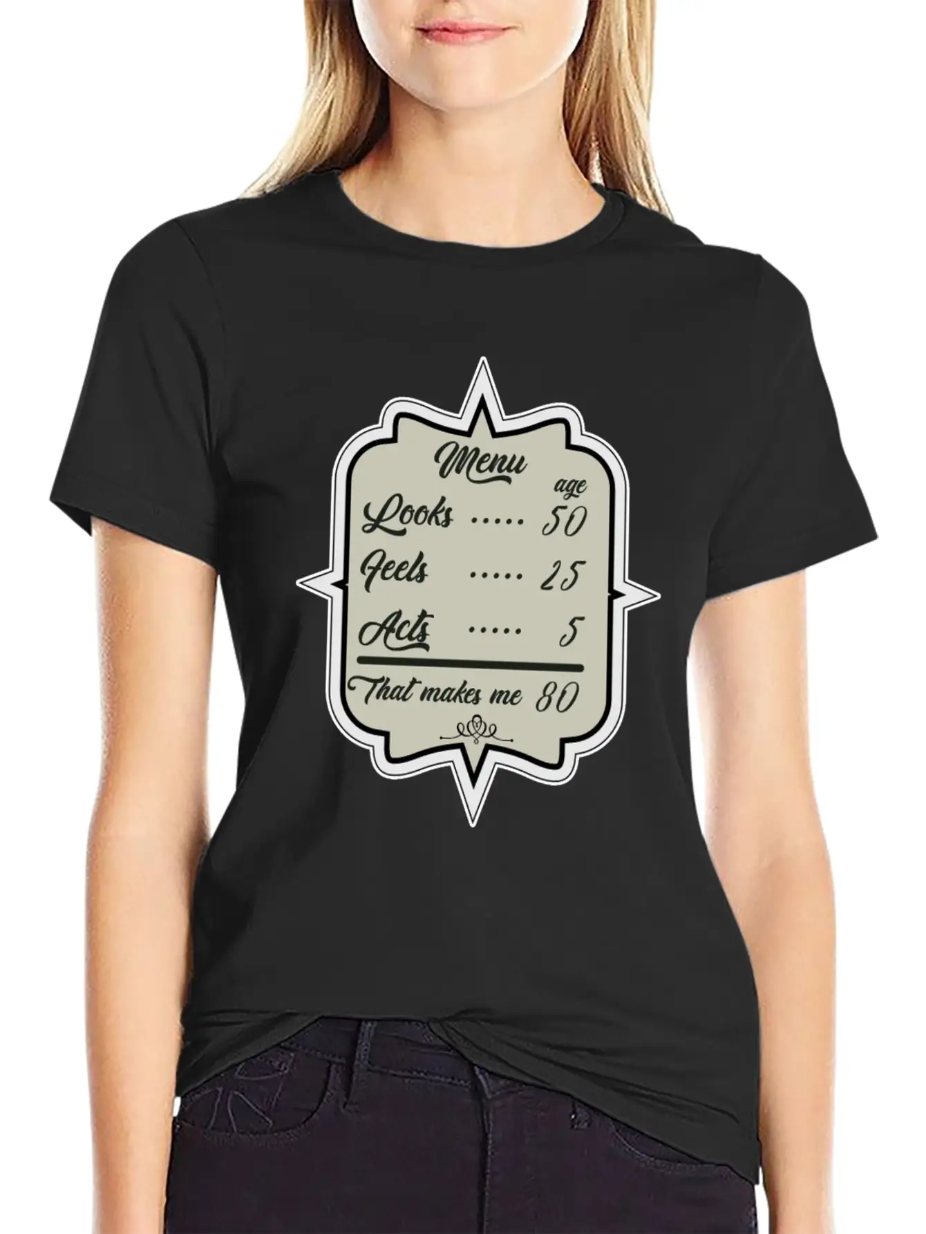 80. Birthday Look Like 50 Basic Graphic T-Shirt – Daily Comfort In Soft Cotton