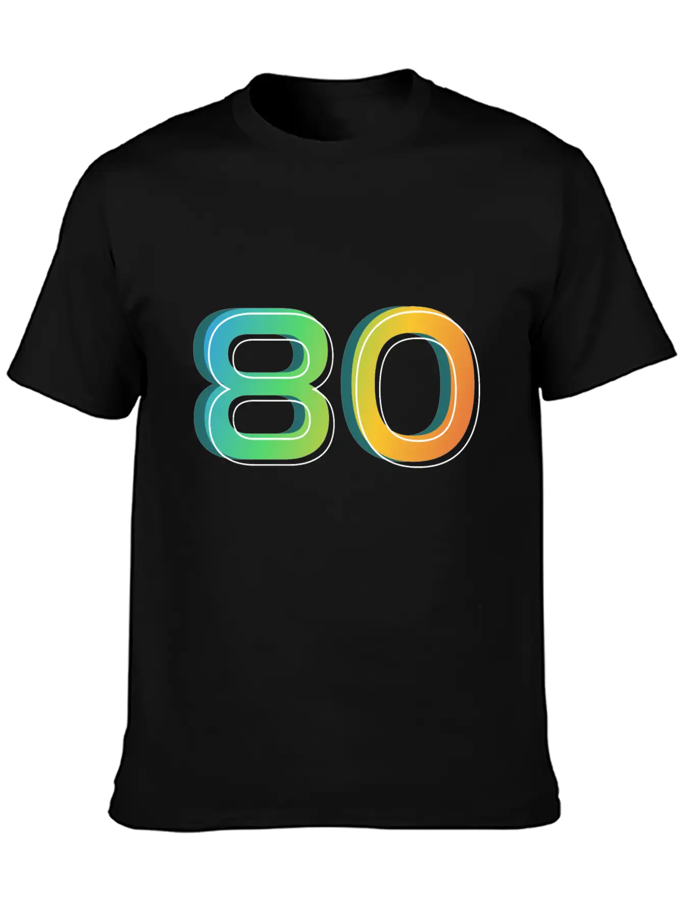 80 Number Unisex Casual T-Shirt – Clean Design For Daily Comfort