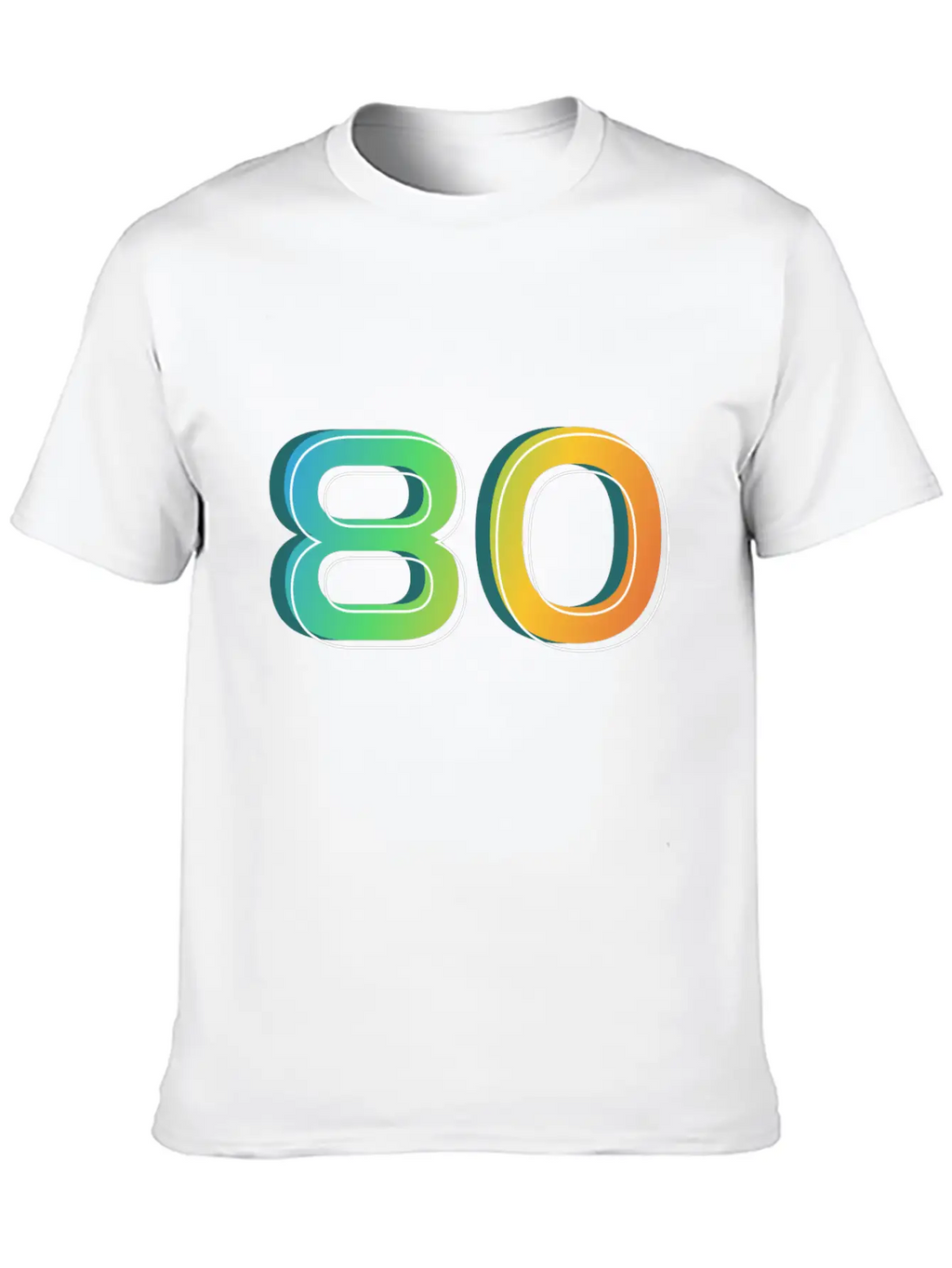 80 Number Unisex Casual T-Shirt – Clean Design For Daily Comfort