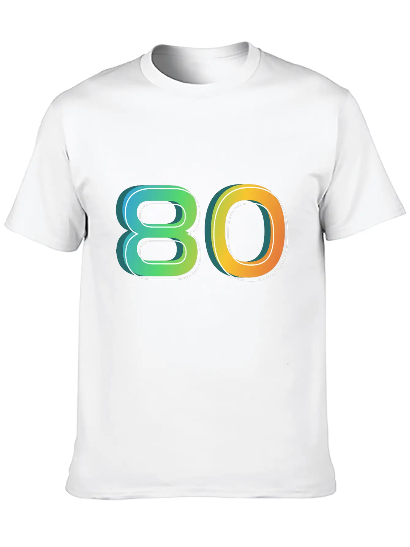 80 Number Unisex Casual T-Shirt – Clean Design For Daily Comfort