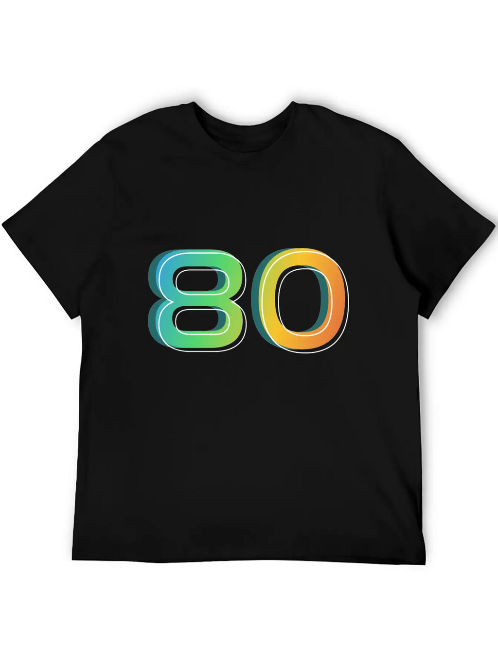 80 Number Unisex Casual T-Shirt – Clean Design For Daily Comfort