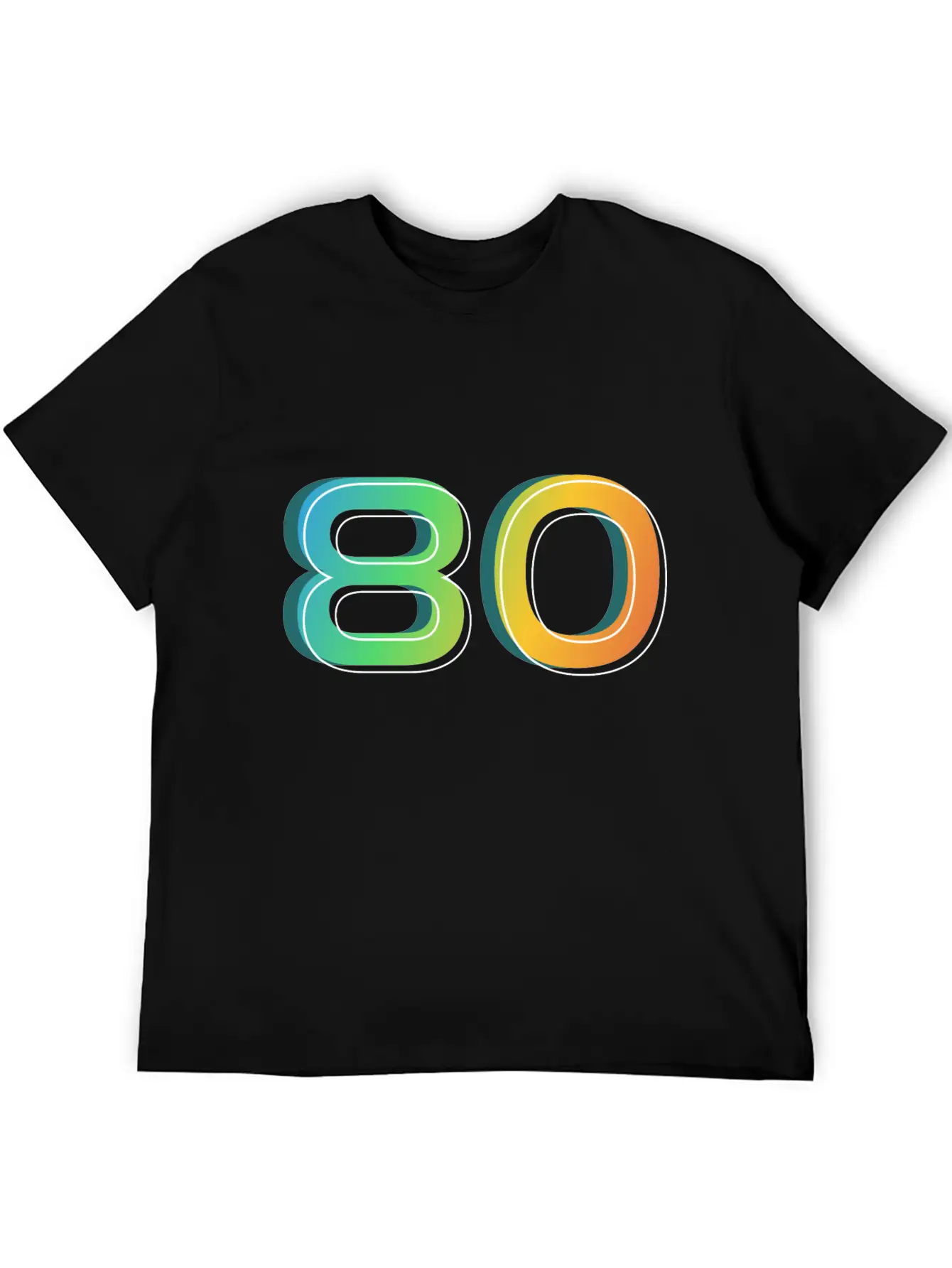 80 Number Unisex Casual T-Shirt – Clean Design For Daily Comfort