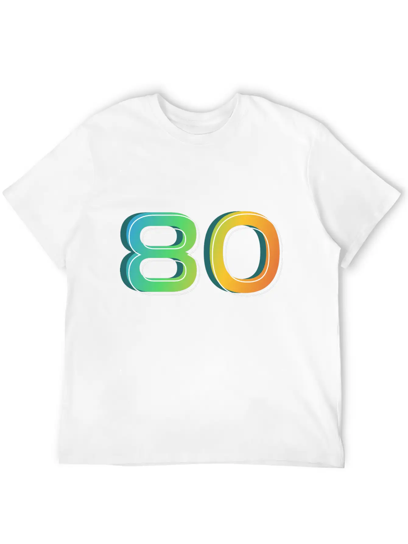 80 Number Unisex Casual T-Shirt – Clean Design For Daily Comfort