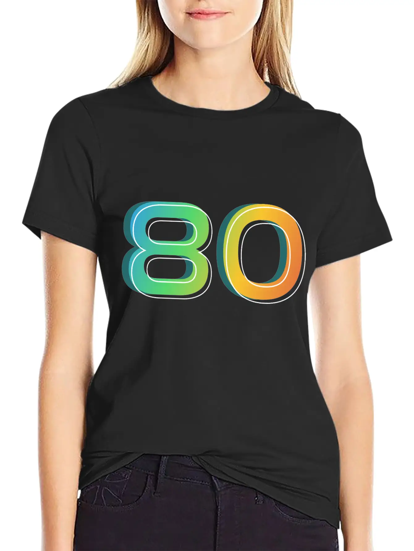 80 Number Unisex Casual T-Shirt – Clean Design For Daily Comfort