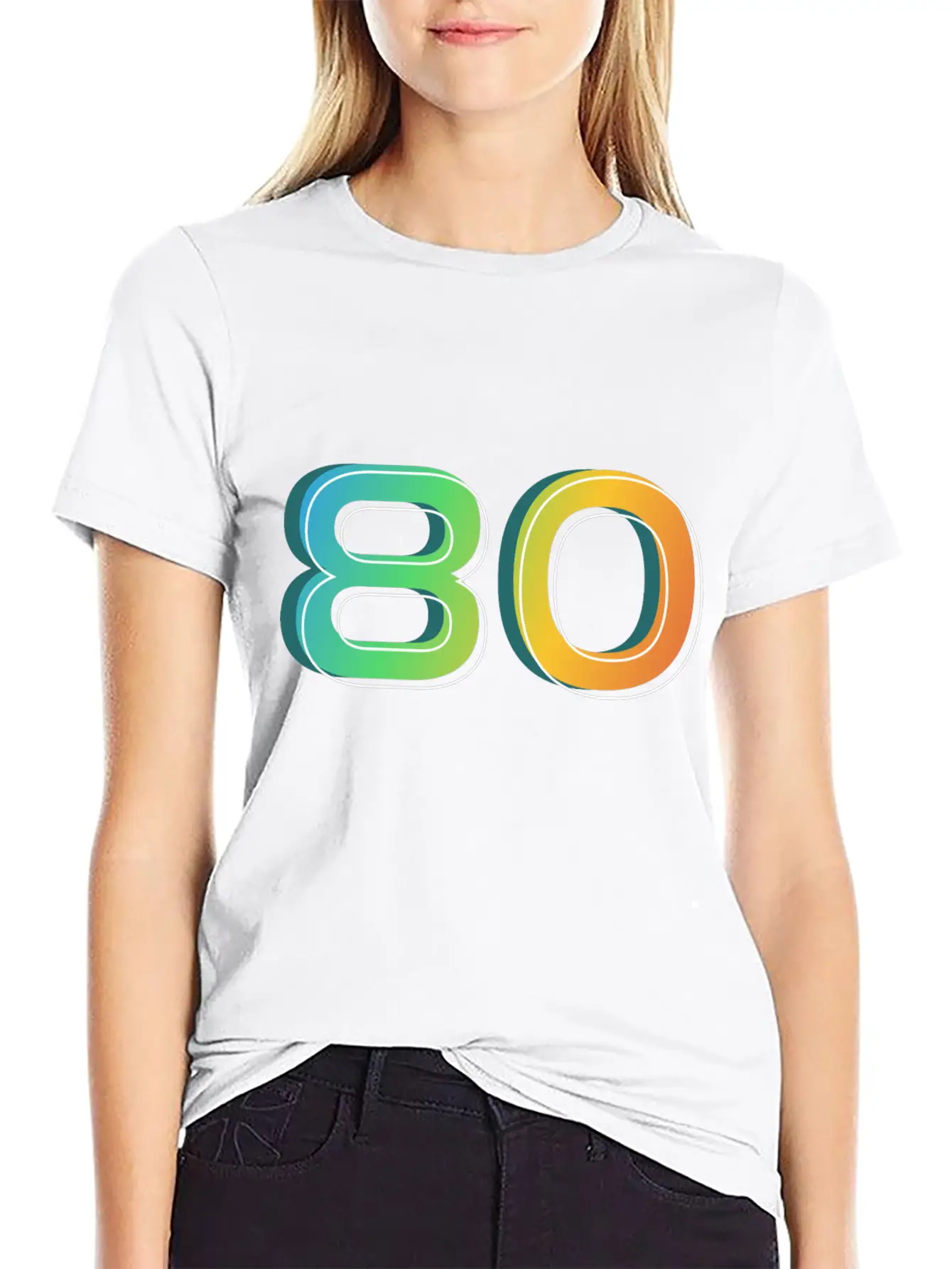 80 Number Unisex Casual T-Shirt – Clean Design For Daily Comfort
