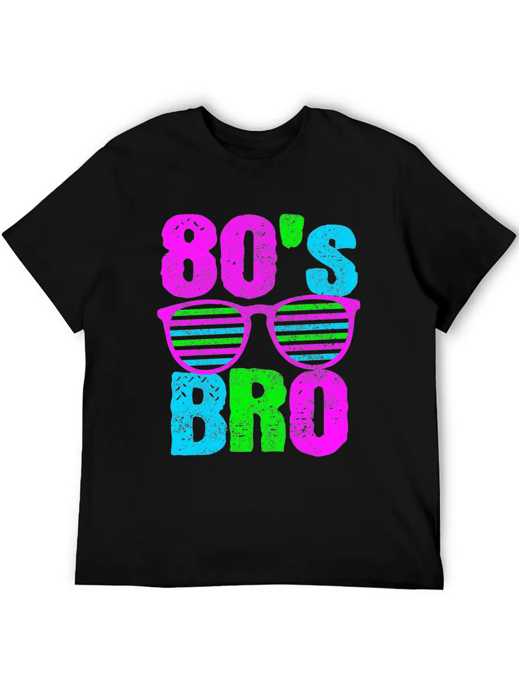 80s Bro - Retro Sunglasses Neon Disco Stylish Everyday T-Shirt – Unisex Basic Cotton Tee