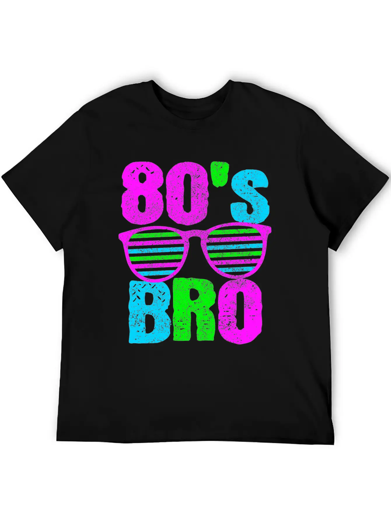 80s Bro - Retro Sunglasses Neon Disco Stylish Everyday T-Shirt – Unisex Basic Cotton Tee