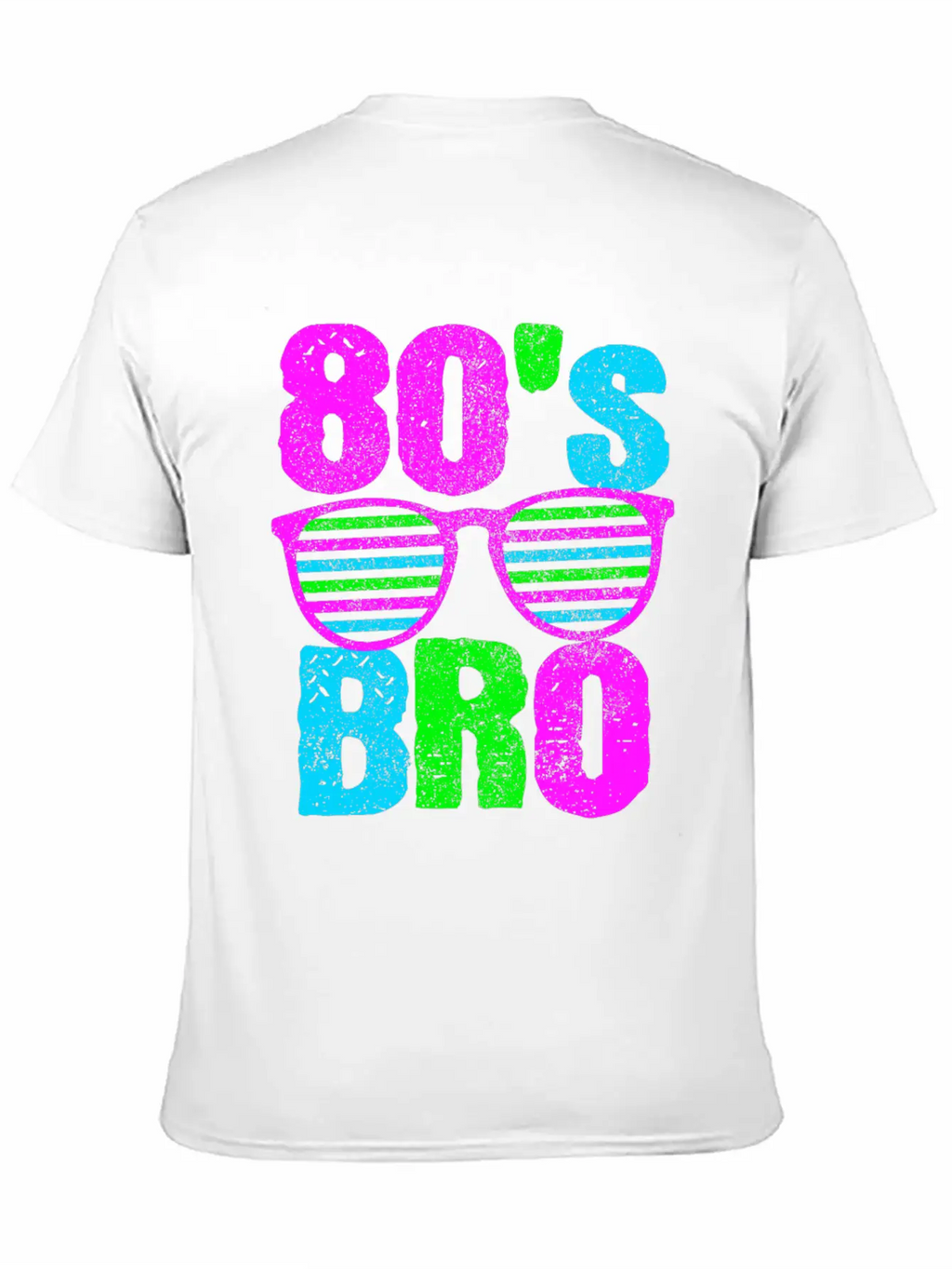 80s Bro - Retro Sunglasses Neon Disco Stylish Everyday T-Shirt – Unisex Basic Cotton Tee