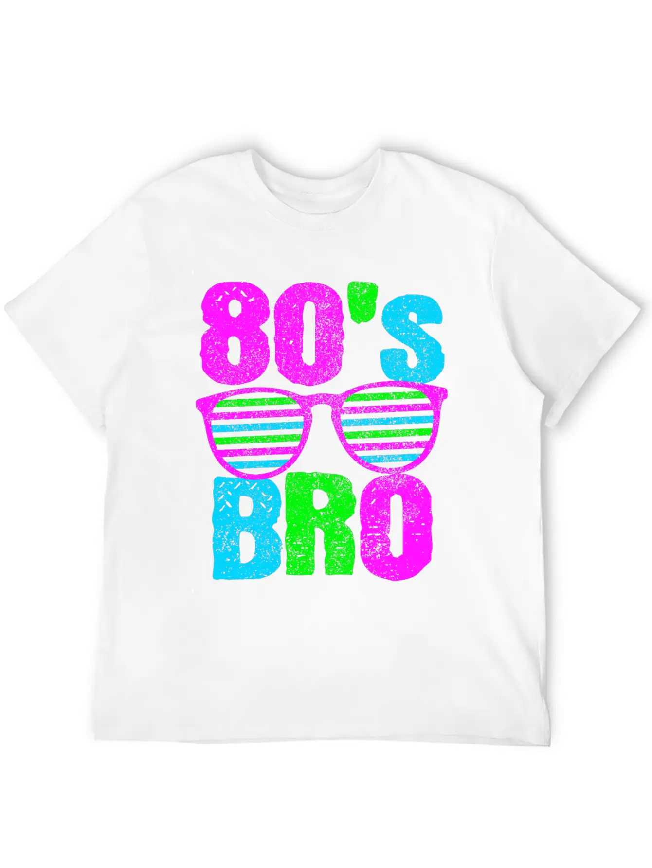 80s Bro - Retro Sunglasses Neon Disco Stylish Everyday T-Shirt – Unisex Basic Cotton Tee