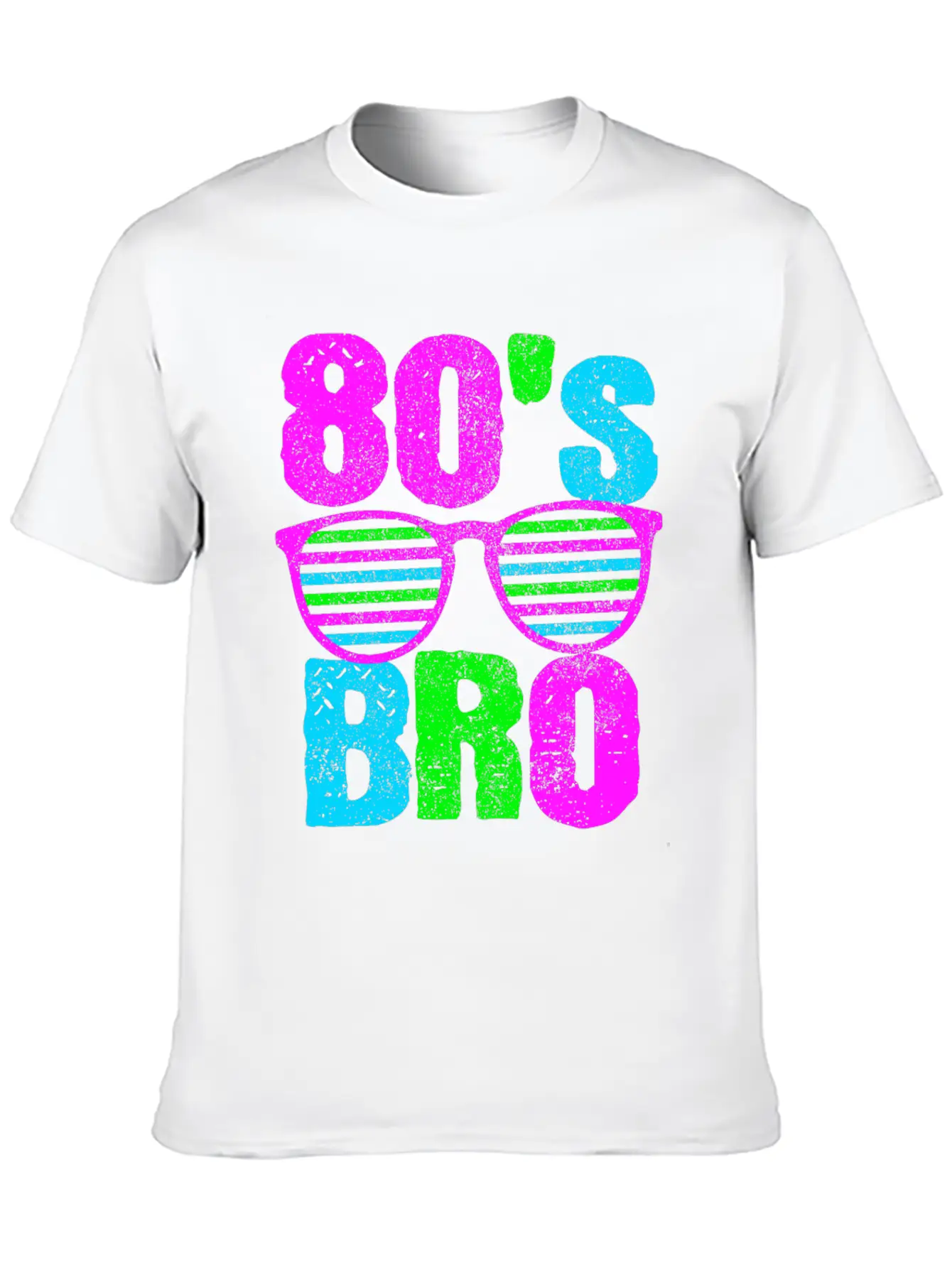 80s Bro - Retro Sunglasses Neon Disco Stylish Everyday T-Shirt – Unisex Basic Cotton Tee