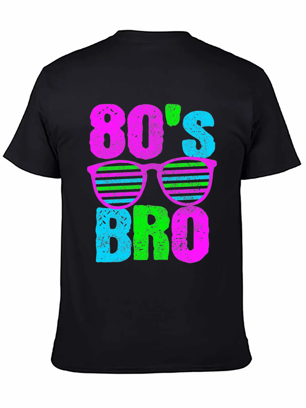 80s Bro - Retro Sunglasses Neon Disco Stylish Everyday T-Shirt – Unisex Basic Cotton Tee