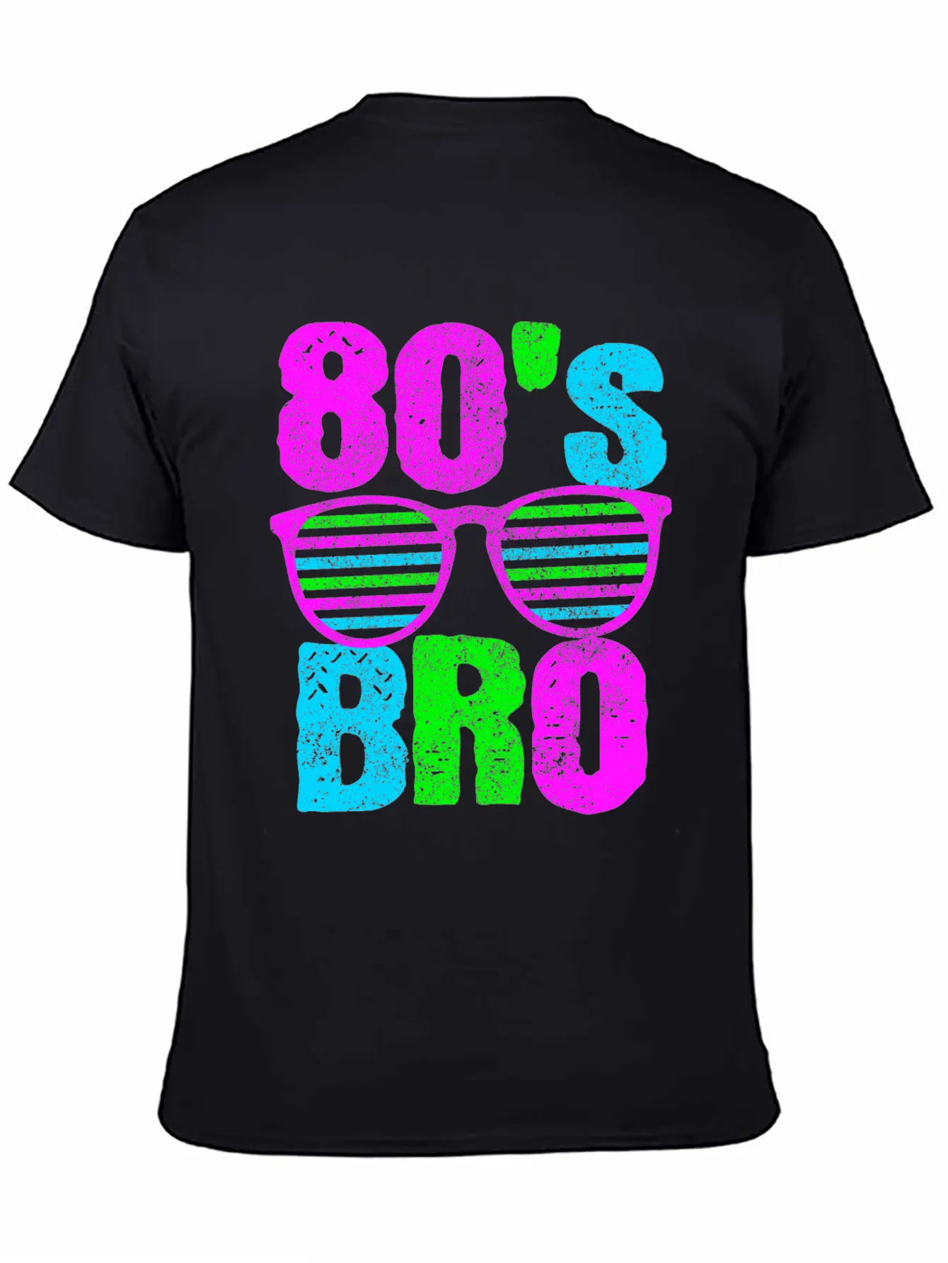 80s Bro - Retro Sunglasses Neon Disco Stylish Everyday T-Shirt – Unisex Basic Cotton Tee