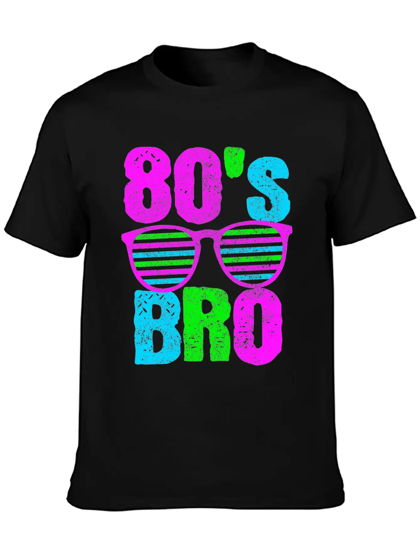 80s Bro - Retro Sunglasses Neon Disco Stylish Everyday T-Shirt – Unisex Basic Cotton Tee