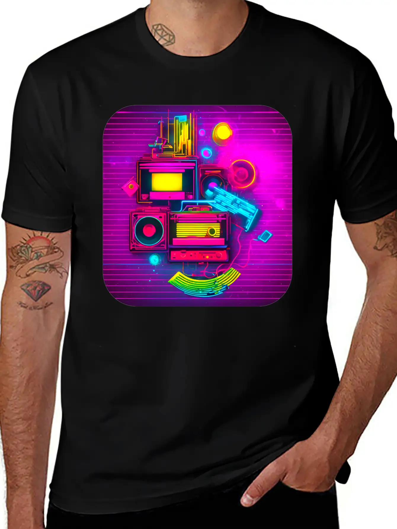 80s Retro Vintage Party Radio Stylish Everyday T-Shirt – Unisex Basic Cotton Tee
