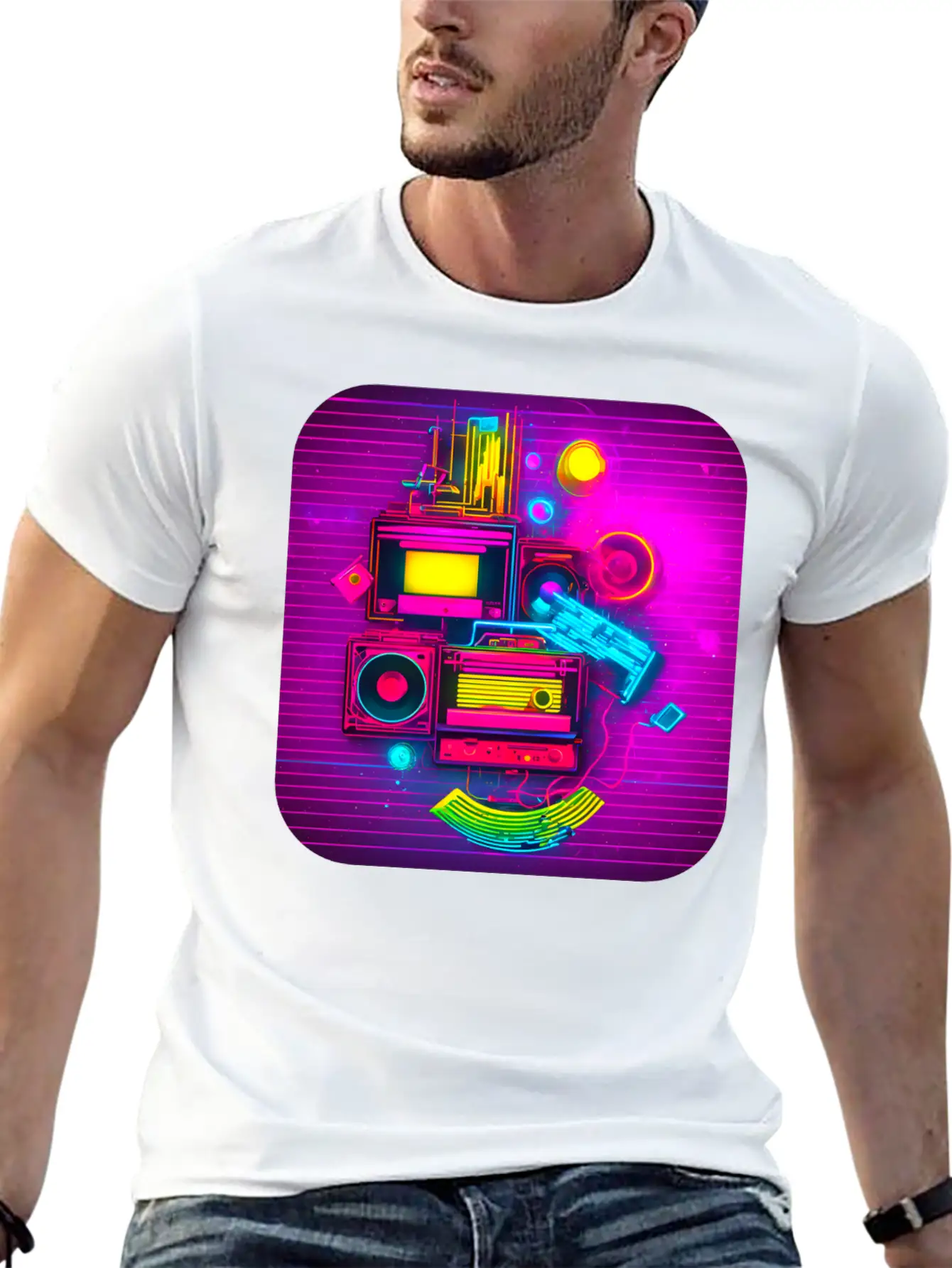 80s Retro Vintage Party Radio Stylish Everyday T-Shirt – Unisex Basic Cotton Tee