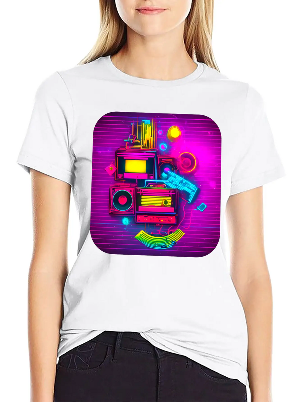 80s Retro Vintage Party Radio Stylish Everyday T-Shirt – Unisex Basic Cotton Tee