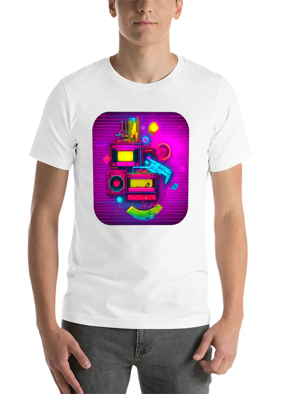 80s Retro Vintage Party Radio Stylish Everyday T-Shirt – Unisex Basic Cotton Tee