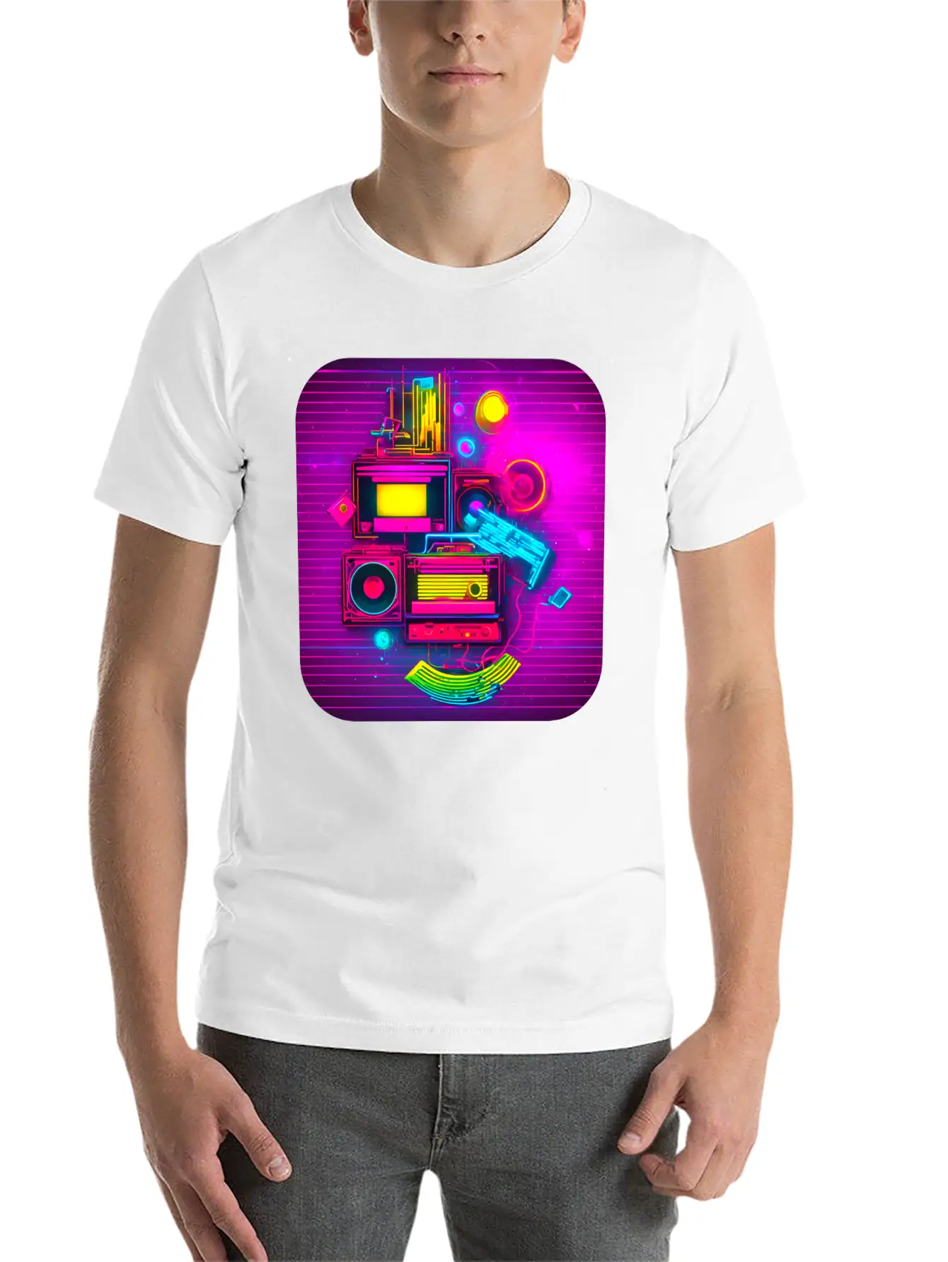 80s Retro Vintage Party Radio Stylish Everyday T-Shirt – Unisex Basic Cotton Tee