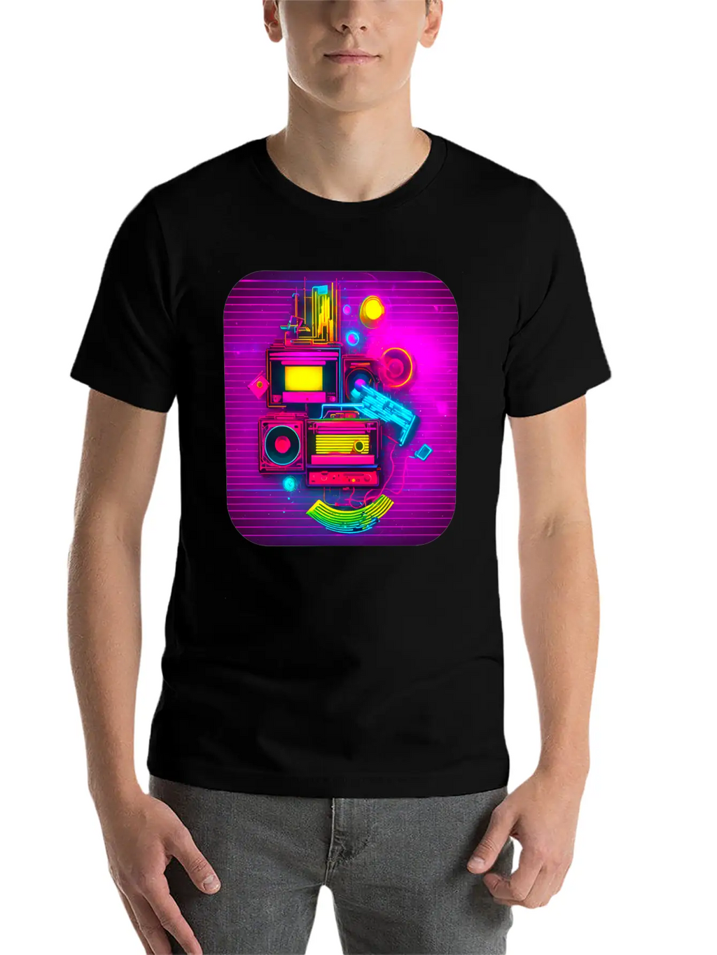 80s Retro Vintage Party Radio Stylish Everyday T-Shirt – Unisex Basic Cotton Tee
