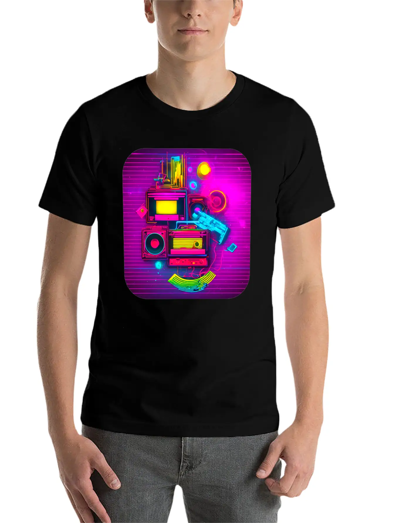 80s Retro Vintage Party Radio Stylish Everyday T-Shirt – Unisex Basic Cotton Tee