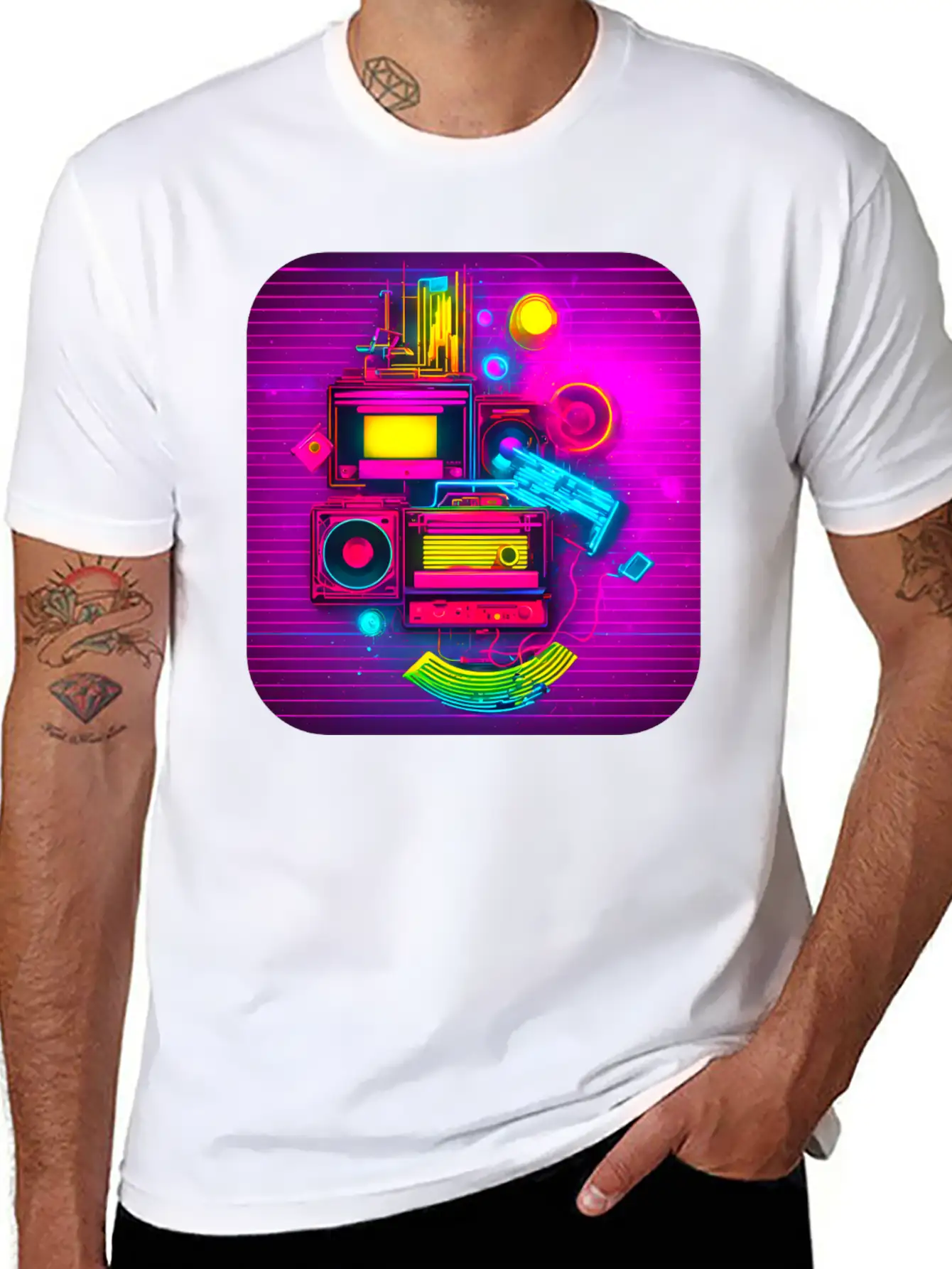 80s Retro Vintage Party Radio Stylish Everyday T-Shirt – Unisex Basic Cotton Tee