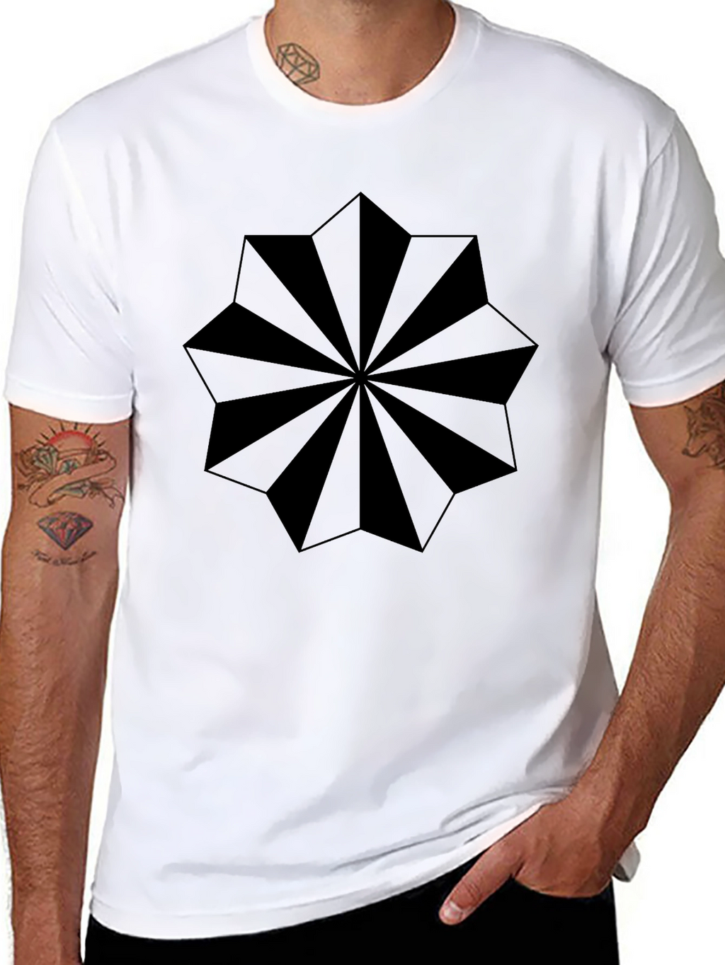 Geometric Starburst Graphic T-Shirt
