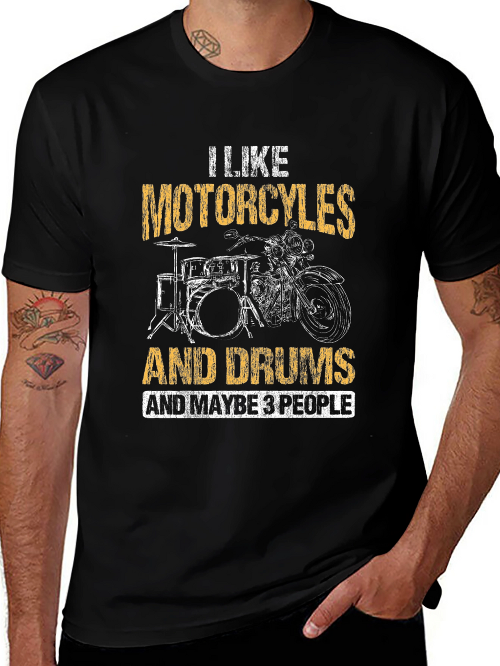 Motorcycle and Drum T-Shirt - I Like