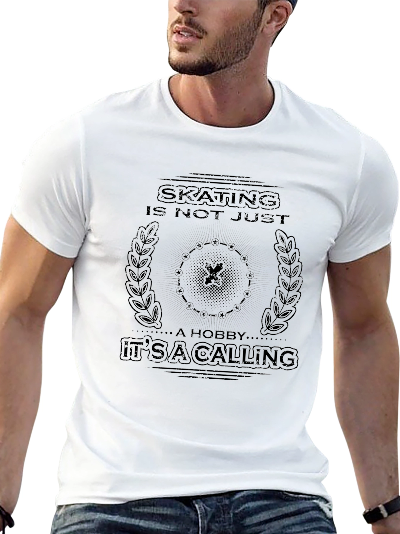 Skating Calling Graphic Tee - Black