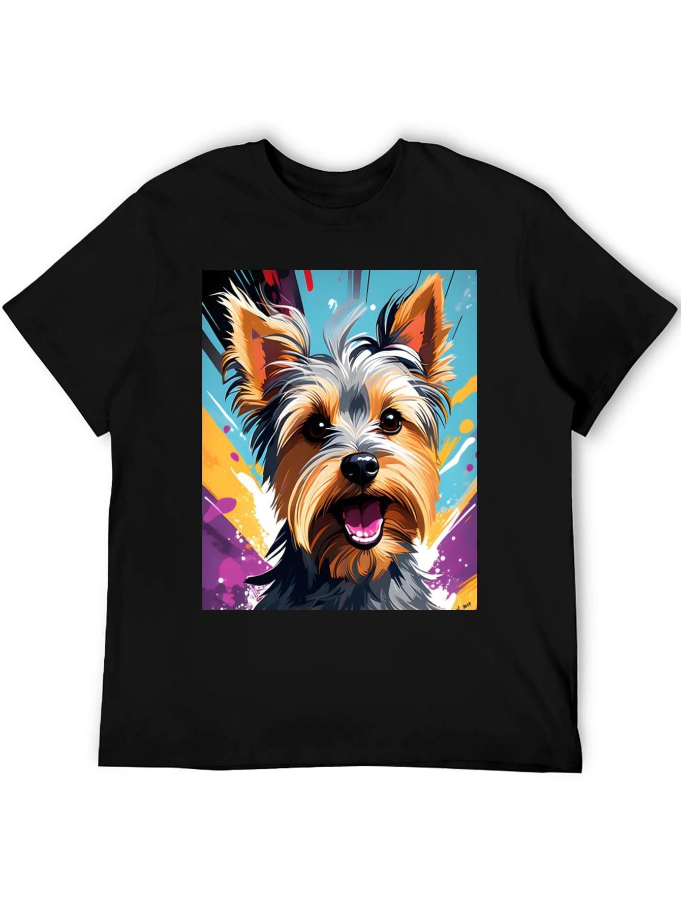 Yorkie Dog Art Graphic T-Shirt