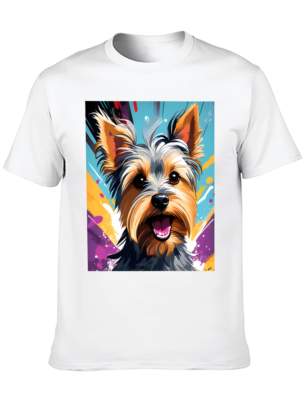 Yorkie Dog Art Graphic T-Shirt