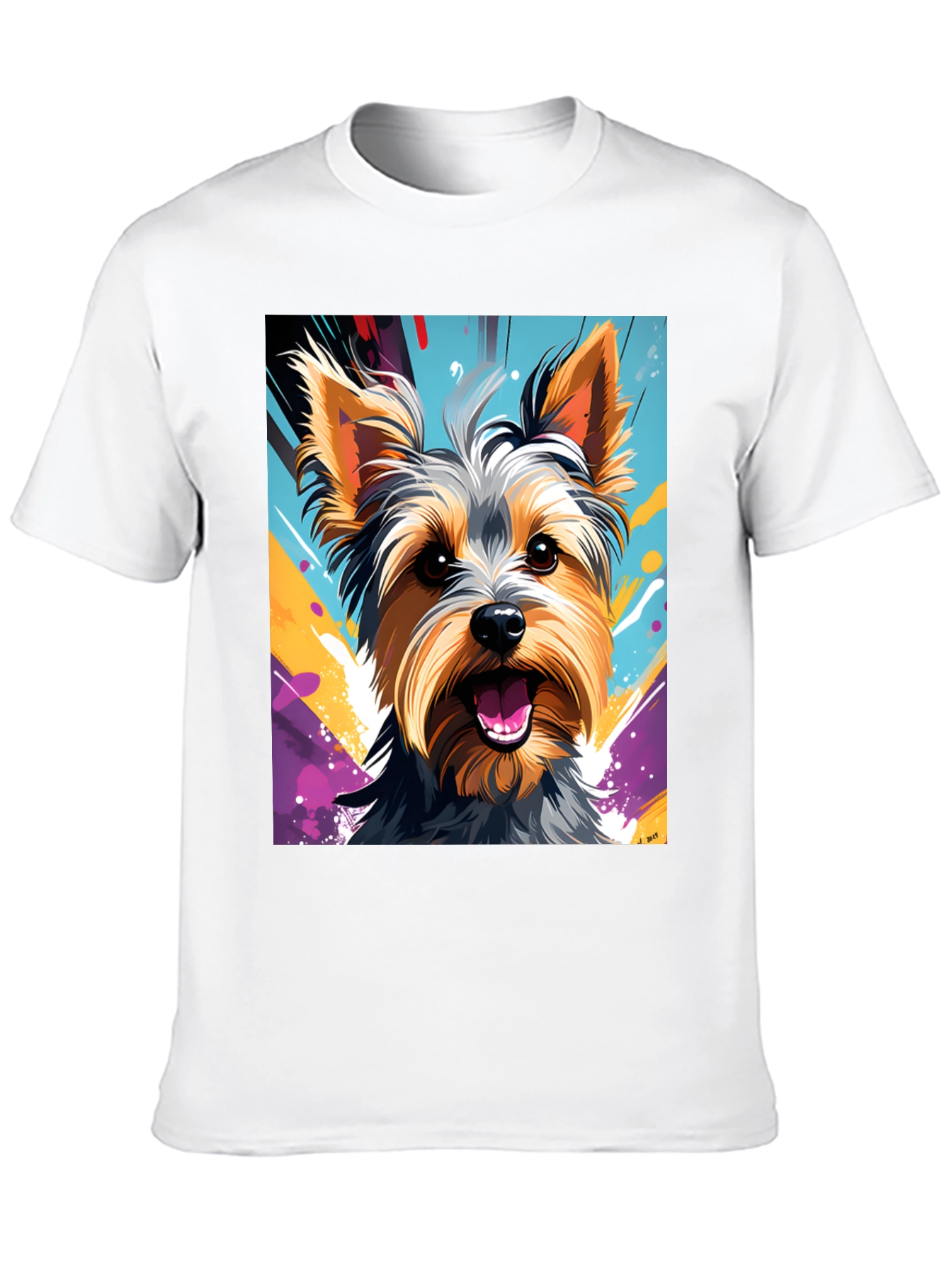 Yorkie Dog Art Graphic T-Shirt