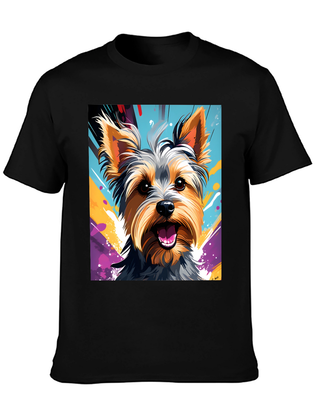 Yorkie Dog Art Graphic T-Shirt