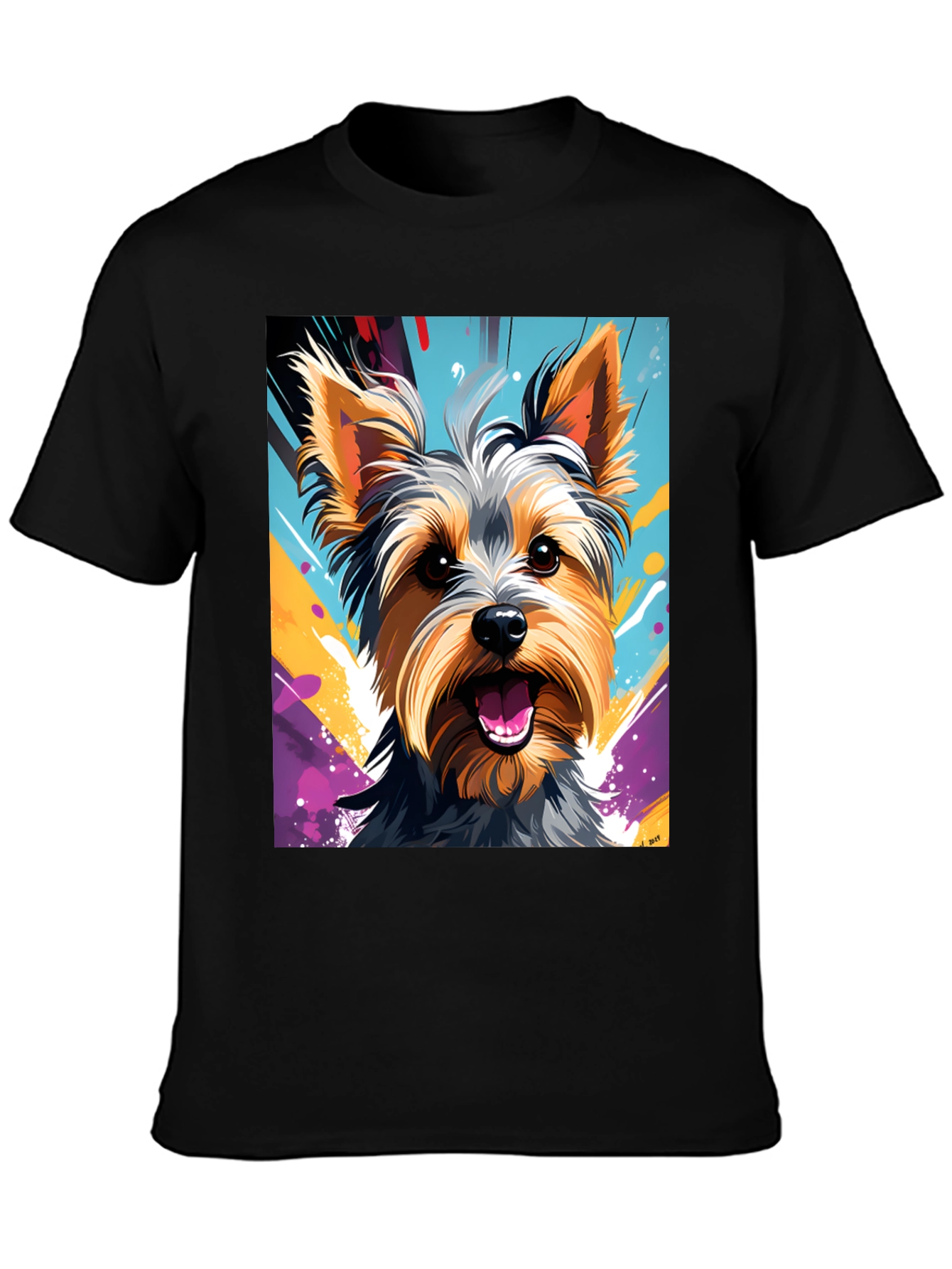 Yorkie Dog Art Graphic T-Shirt