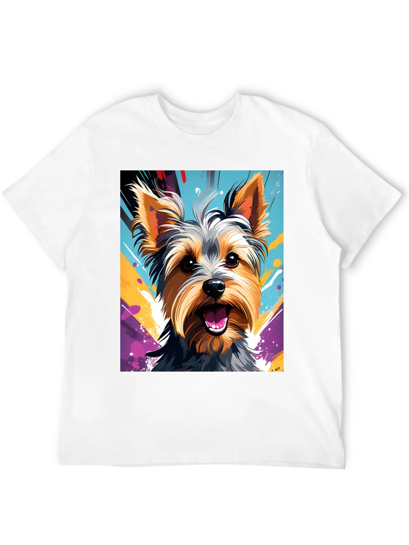 Yorkie Dog Art Graphic T-Shirt