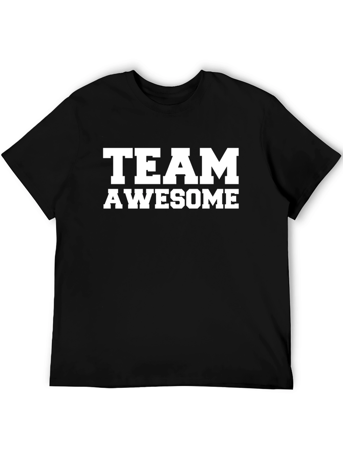 Team Awesome Graphic Tee - Black Crew Neck T-Shirt