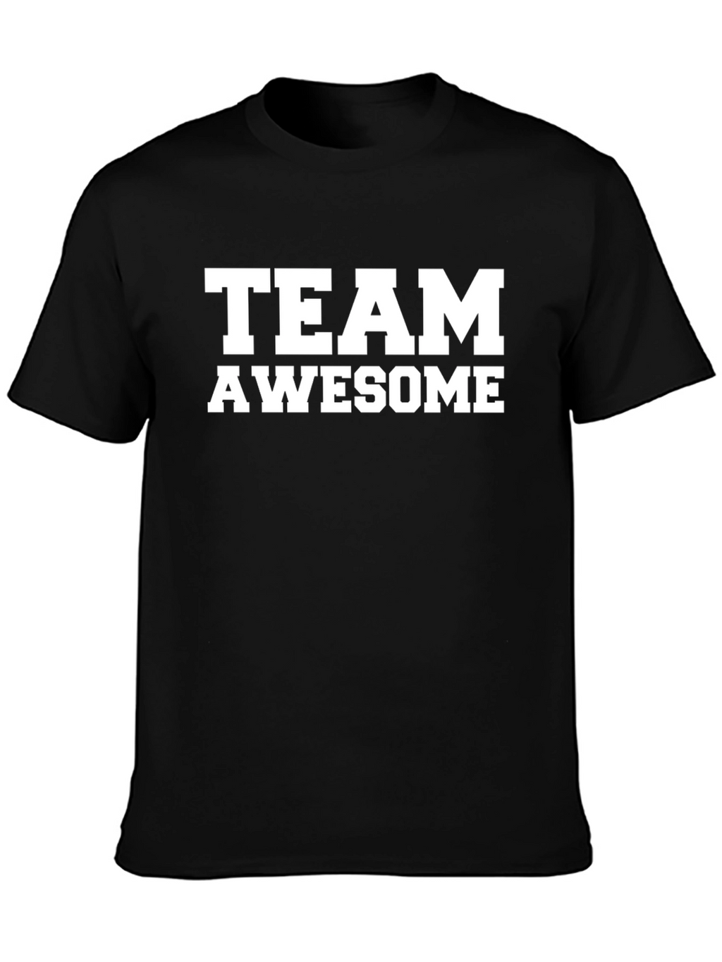 Team Awesome Graphic Tee - Black Crew Neck T-Shirt